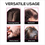 Versatile usage examples of RENEE Cover-Up Hair Powder on various hair types. This 4gm hair powder for grey roots effectively helps cover grey roots and bald spots instantly, featuring a fine powder for flawless application and providing a highly pigmented, long-lasting matte finish.