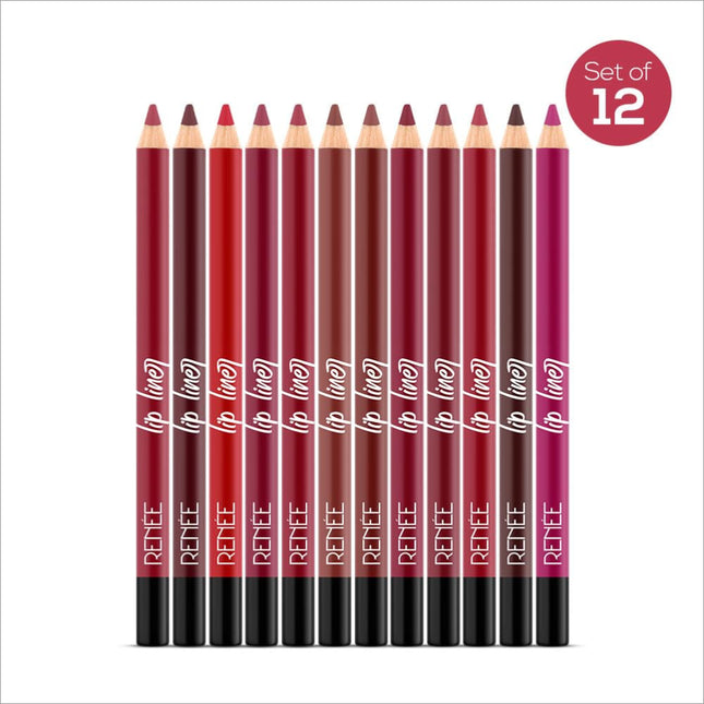 RENEE Define Matte Lip Liner showcasing its intense pigmentation and long lasting lip liner formula, enriched with Vitamin E and Castor Oil.