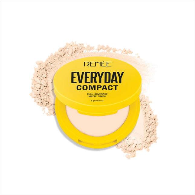 RENEE Everyday Compact Powder - a high coverage face powder that delivers a flawless matte finish, ultralight texture, and silky smooth application, ideal for makeup enthusiasts.
