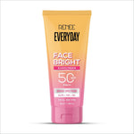 A vibrant gradient tube of renee everyday face bright sunscreen spf 50 pa+++ with niacinamide and hyaluronic acid