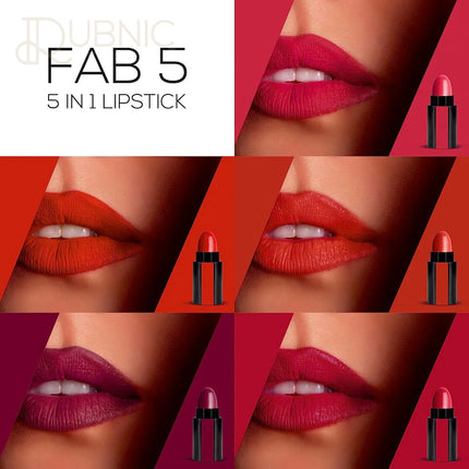 RENEE Fab 5 5-in-1 Lipstick 7.5gm Five Shades In One Long