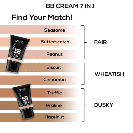RENEE Face Base BB Cream 7 in 1 with SPF 30 PA+++ - BB CREAM