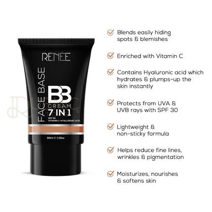 RENEE Face Base BB Cream 7 in 1 with SPF 30 PA+++ - BB CREAM