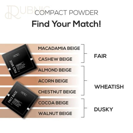 RENEE Face Base Compact Powder Almond Beige 9gm - COMPACT