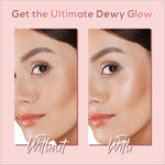 Comparison image showing before and after results of using RENEE Lumi Glow Highlighting Moisturizer - 50g. This highlighting moisturizer for glowing skin enriched with 3% Niacinamide & 1% Hyaluronic Acid helps reduce fine lines & wrinkles, and prevent photoaging & UV damage.