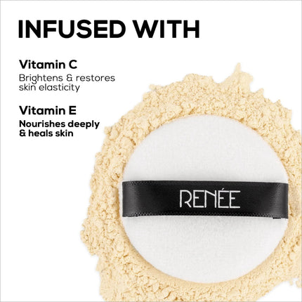 Before and after using RENEE Pro Banana Powder - 10gm, demonstrating its effectiveness as banana powder for makeup.