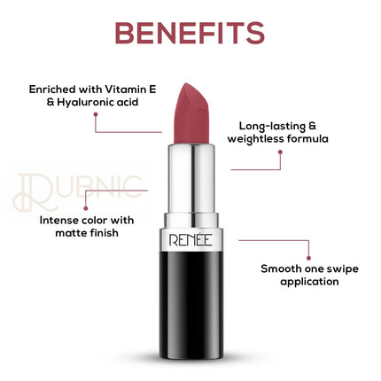 RENEE Stunner Matte Lipstick Brave Heart 07 4gm - LIQUID
