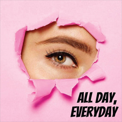 Model showcasing neatly applied RENEE Everyday Eyeliner with a bold matte finish, highlighting the water resistant eyeliner quality.
