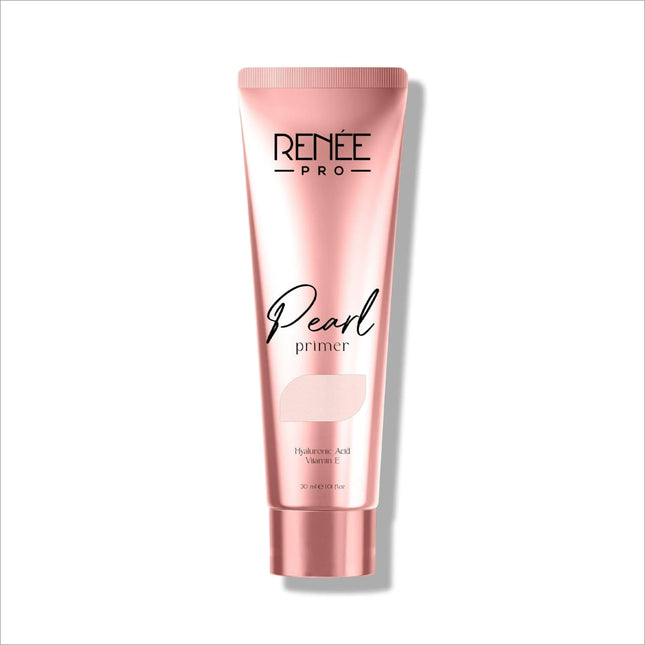 Close-up of RENEE Pro Pearl Primer 30 ml showcasing its lightweight texture, ideal as a hydrating makeup primer.