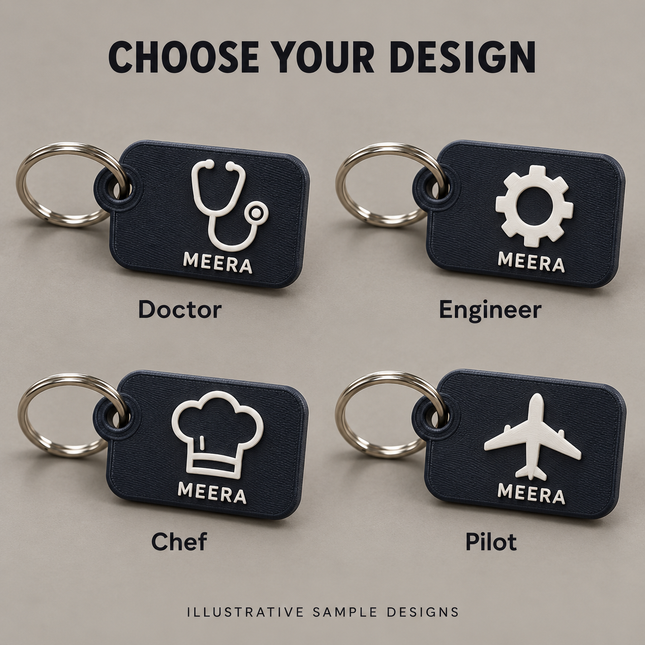 Illustrative Doctor, Engineer, Chef, Pilot design choices; price applies to selected pack, not every style shown