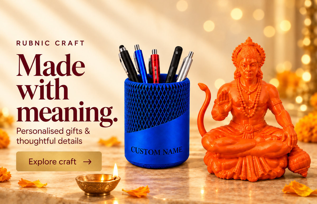 craft collection at RUBNIC, Diwali maroon and gold design