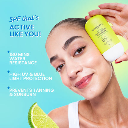 Dot & Key Lime Rush Swim + Sports Sunscreen SPF 50+ PA++++ - 50g – sports and outdoor use