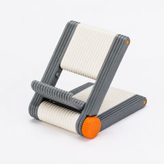 Rubnic Craft adjustable foldable 3D printed phone stand - Graphite White Orange