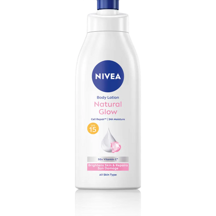 NIVEA Natural Glow SPF 15 Body Lotion 400ml – front