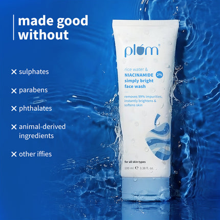 Plum Rice Water & 2% Niacinamide Face Wash 100ml - 16