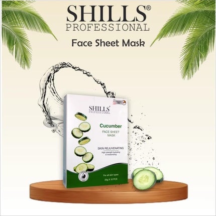 SHILLS professional facial mask drying on the skin, illustrating its effectiveness.