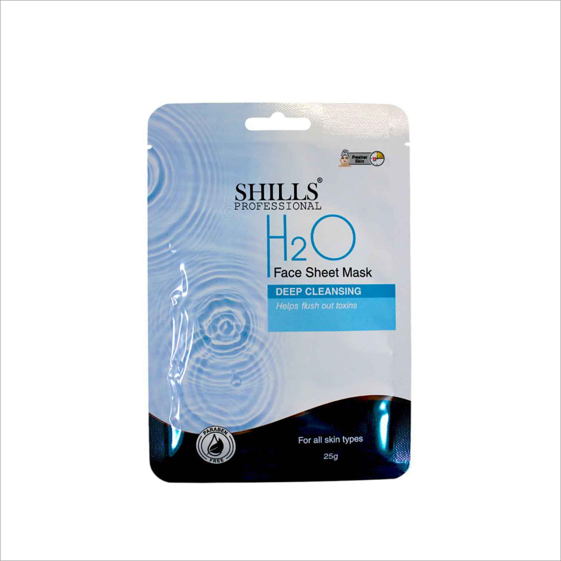 Application of SHILLS professional facial mask on a model's face showing skin rejuvenation.
