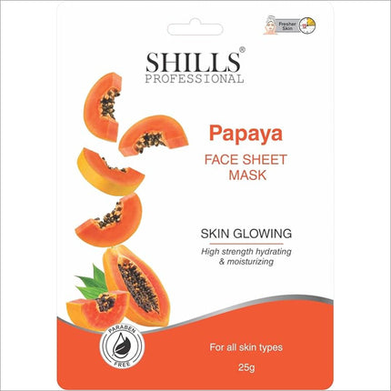 Packaging of SHILLS professional facial mask displayed in an attractive setting.