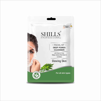 SHILLS professional facial mask packaging featuring premium ingredients for effective skin care.