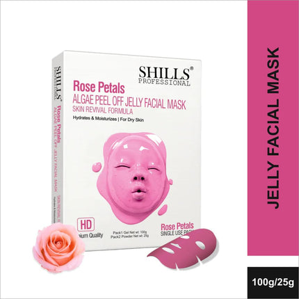SHILLS PROFESSIONAL Algae Peel Off Jelly Facial Mask - Rose Petals Variant for calming and hydrating effects, a luxurious peel off jelly mask for all skin types.