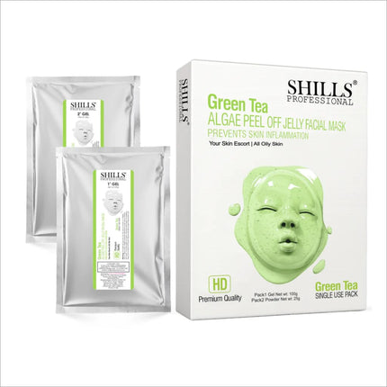SHILLS PROFESSIONAL Algae Peel Off Jelly Facial Mask - Green Tea Variant for a refreshing, hydrating experience, a natural peel off jelly mask for skin vitality.