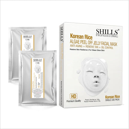 SHILLS PROFESSIONAL Algae Peel Off Jelly Facial Mask - Korean Rice Variant known for its soothing properties, a gentle peel off jelly mask for sensitive skin.