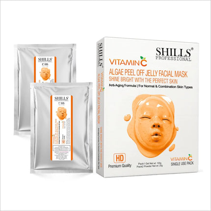 SHILLS PROFESSIONAL Algae Peel Off Jelly Facial Mask - Vitamin C Variant targeting skin radiance, an effective peel off jelly mask for glowing skin.