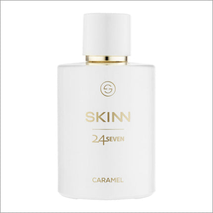 a bottle of skinn 24 - seven caramel