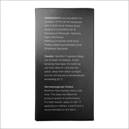 the back of a black box with a white label on it