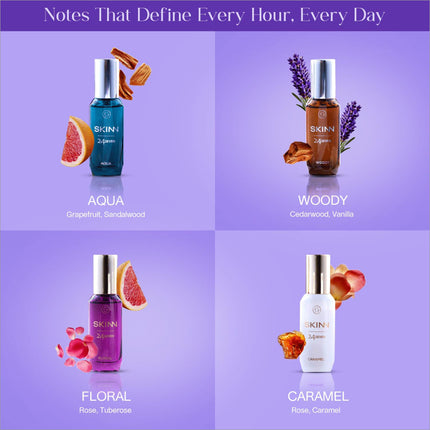 Skinn 24Seven Gift Pack - Elegant packaging highlighting a luxury perfume sampler perfect for him and her.
