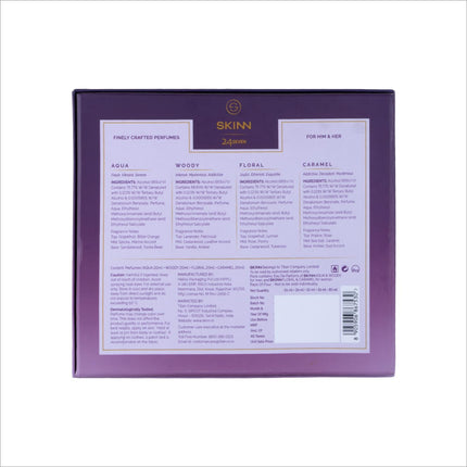 Skinn 24Seven Gift Pack showcasing premium fragrances, offering a complete luxury perfume sampler experience.
