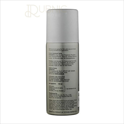 SKINN BY TITAN RAW Deodorant Spray for Men - BODY SPRAY