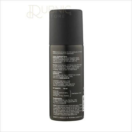 Skinn by titan Deodorant Spray Steele For Men - BODY SPRAY