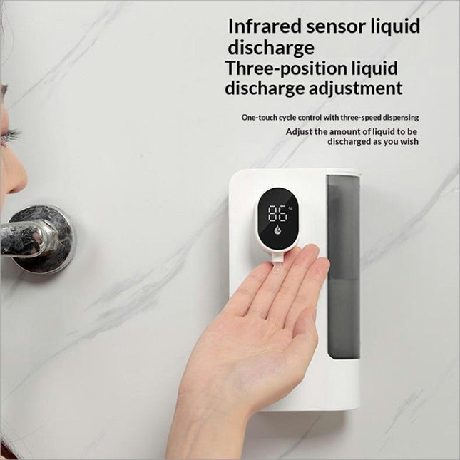 White s12 smart automatic soap dispenser with digital display and infrared sensor for touchless wall mount use