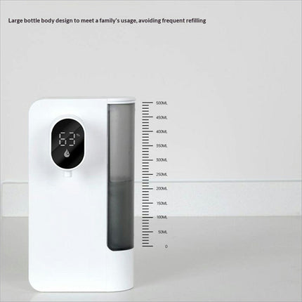 White s12 smart automatic soap dispenser with transparent liquid level window and oval display screen for touchless use