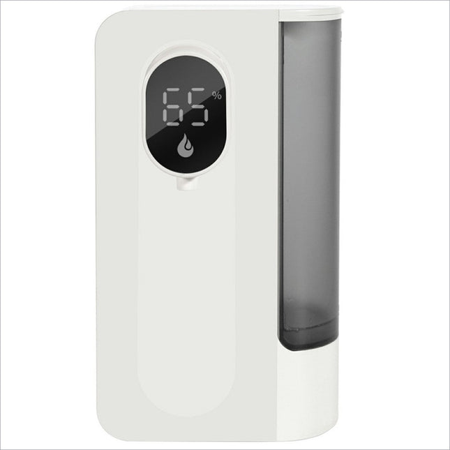 White wall-mounted s12 smart automatic soap dispenser with digital display and transparent water reservoir for kitchen bathroom