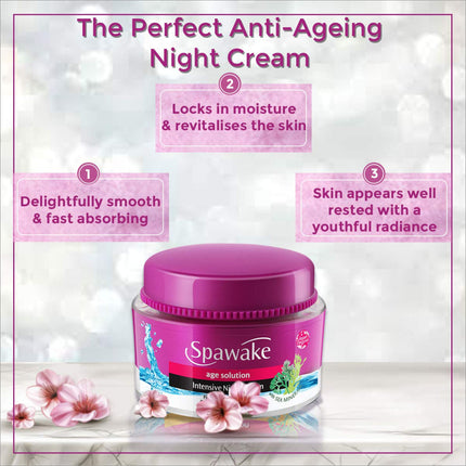 Application of Spawake Anti Aging Face Cream, ideal for nighttime skin rejuvenation.