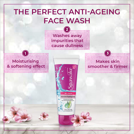 Ingredients of Spawake Anti Aging Face Wash, enriched for rejuvenating skin care.