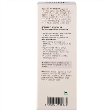 Ingredients of Spawake Ayurveda Rejuvenating Ultimate Serum highlighting Kappaphycus alvarezii, an important component in this ayurvedic face serum for skin rejuvenation.
