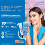 Swatch of Spawake Moisture Glow BB Cream on skin - moisture glow bb cream offering light beige shade and SPF27/PA+++ protection.