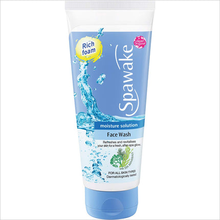 Spawake Moisturising Face Wash in a 100g tube, featuring rich and creamy foam that cleanses without stripping moisture. Ideal moisturising face wash for healthy skin.