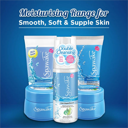 Spawake Moisturising Face Wash with mineral-enriched formula including Laminaria Japonica extract, sea salt, and pearl powder for a luminous glow. Best moisturising face wash for all skin types.