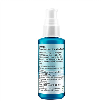 Product benefits of Spawake Anti Acne Care Pimple Solution Serum 50ml illustrated visually.
