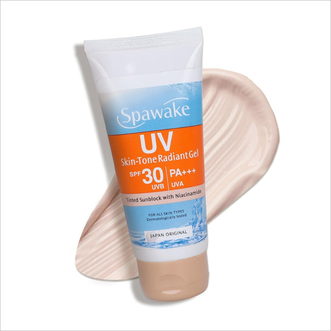 Spawake Sunscreen UV Tone Radiant Gel, SPF 30 PA+++ - Non Greasy, Tinted sunscreen for all skin tones.