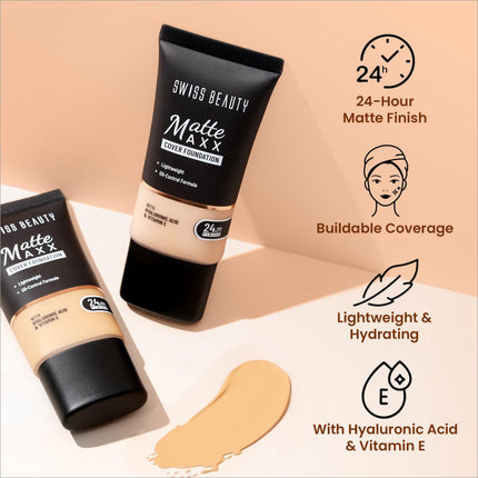 Swiss Beauty 24-Hour Foundation With Hyaluronic Acid