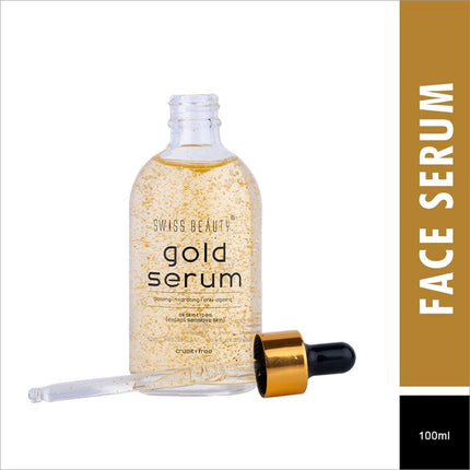 Swiss Beauty 24 K Gold Face Serum 100ml - Nourishing hydrating facial serum for brighter, firmer skin.