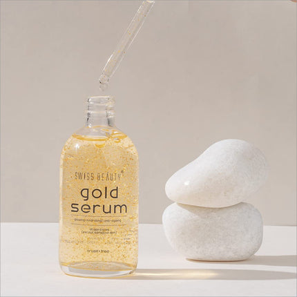 Swiss Beauty 24 K Gold Face Serum 100ml - Premium hydrating facial serum enhancing natural beauty and skin smoothness.