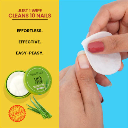 Swiss Beauty Easy-Peasy Nail Polish Remover Wipes - Travel-friendly nail polish remover wipes for on-the-go use.