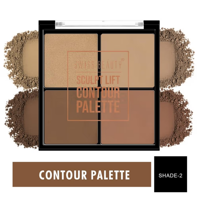 Swiss Beauty All Day Sculpt Contour Palette 02 The Defined Edit front