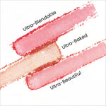 Three ultra-blendable pink blush swatches with shimmering finish from swiss beauty bake me up long-lasting formula